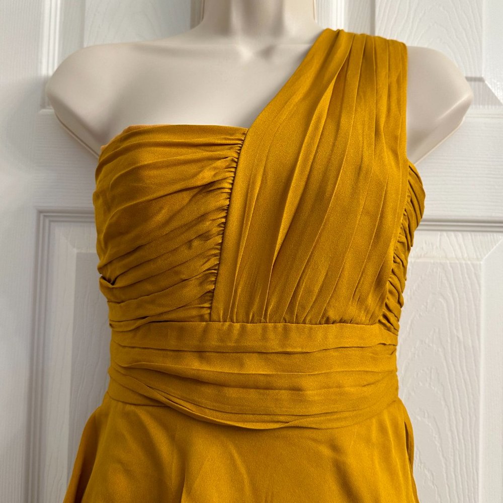 NWT A.L.C. for Barneys New York - Gold Tiered One-Shoulder Dress - Picture 2 of 4